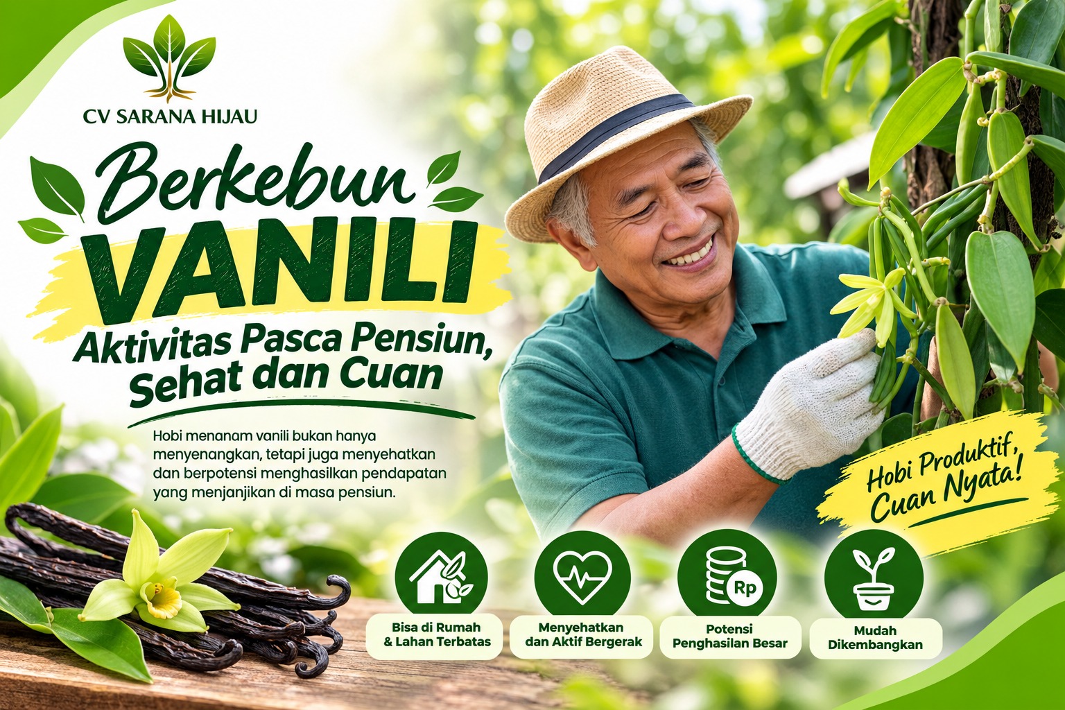 Berkebun Vanili, Aktivitas Sehat dan Menguntungkan di Masa Pensiun